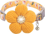 Small Dog Collar with Flower, Puppy Collar by COZIRAE