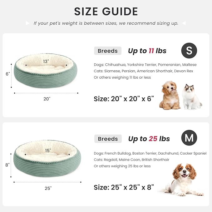 Love's cabin Round Donut Cat and Dog Cushion Bed, 20in Pet Bed - Image 3