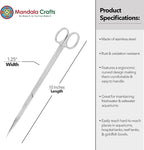 Mandala Crafts 10 Inches Silver Stainless Steel Straight Aquarium Scissors - Image 3