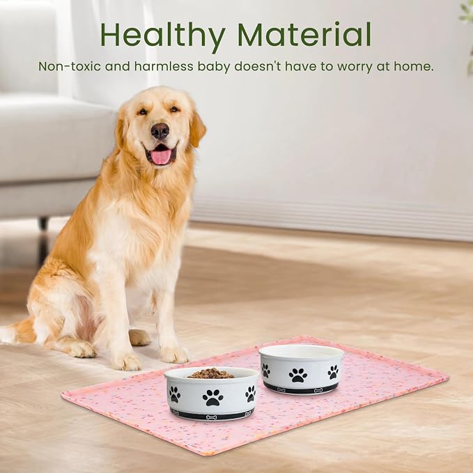 Ptlom Dog Food Mat Anti-Slip Dog Bowl Mats - Image 2