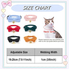 Soft Corduroy Cat Collar with Bell and Bowtie, Safety Breakaway Clasp, - Image 9