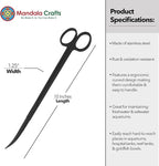 Mandala Crafts 10 Inches Black Stainless Steel Curved Aquarium Scissors - Image 3