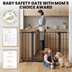 29.7-46" Extra Wide Baby Gate for Stairs, Pressure Mounted Dog Gate Indoor for - Image 2