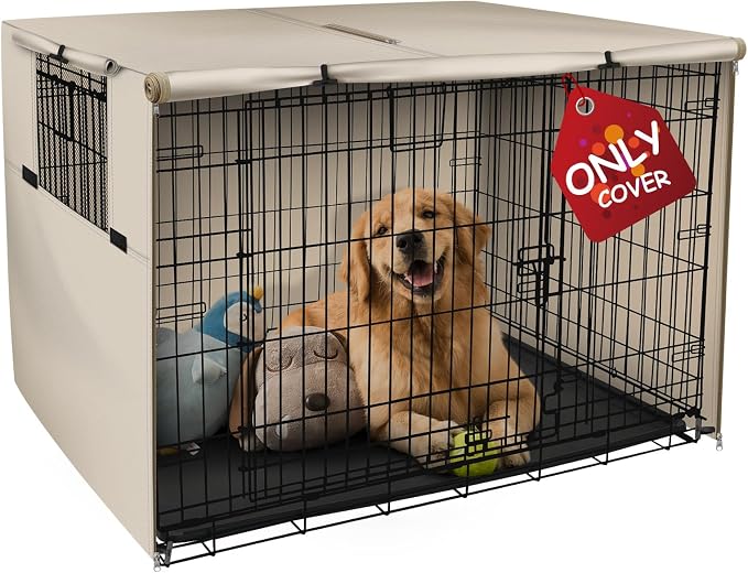Explore Land 48 inches Dog Crate Cover Heavy Duty Polyester Pet Kennel Sunshade by ExploreLand
