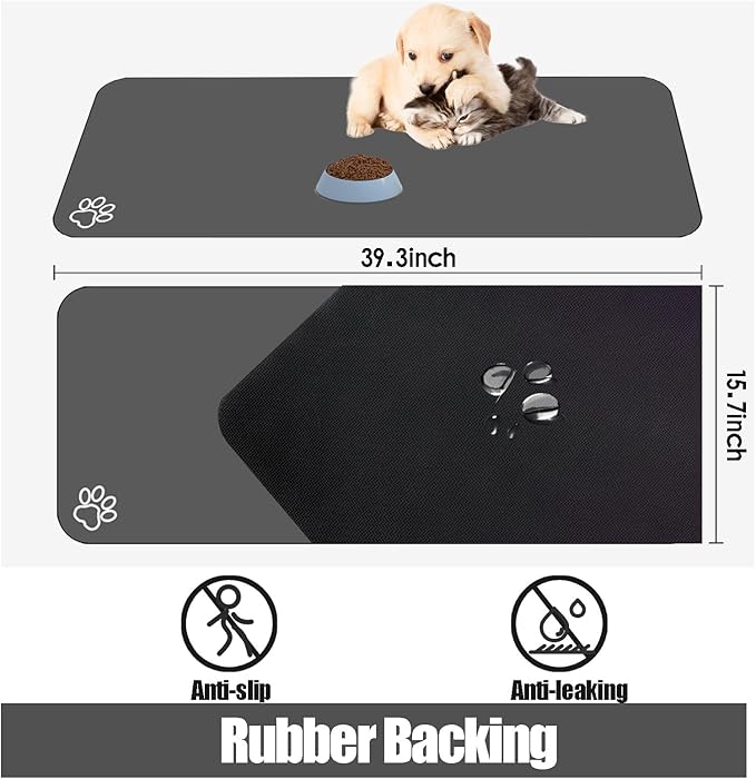 Large Pet Feeding Mat, Absorbent Quick Dry Dog Mat - Image 4