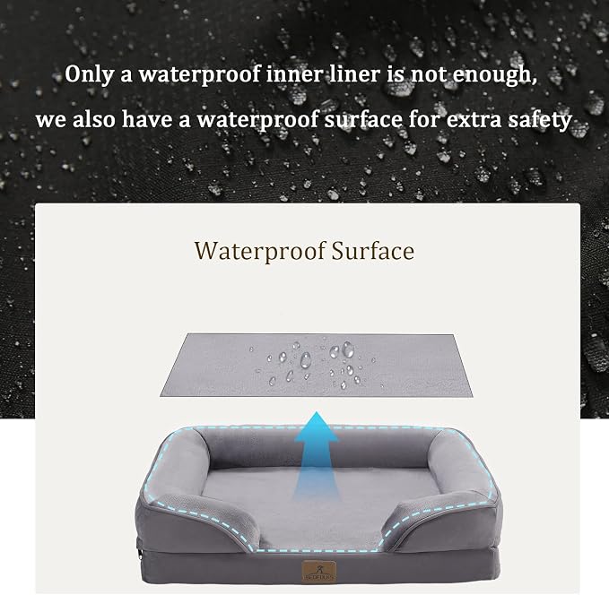 Bedfolks Orthopedic Dog Bed Extra Small, Waterproof Dog Sofa Bed - Image 3