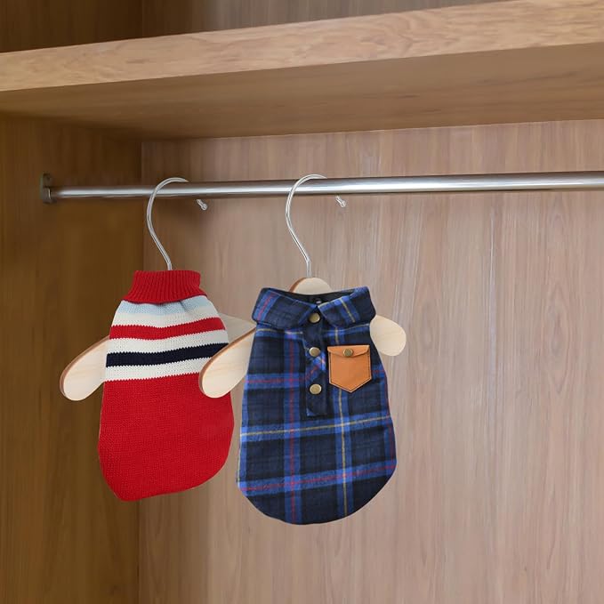 10pcs 8.66-inch Wear-Resistant Wooden Pet Hangers - Image 4