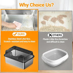 Stainless Steel Litter Box, XL Enclosed Cat Litter Boxes - Image 5