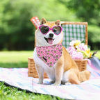 ARING PET Bee Dog Bandanas, Spring Yellow Pink Bees Pet Bandana Scarf Triangle - Image 4