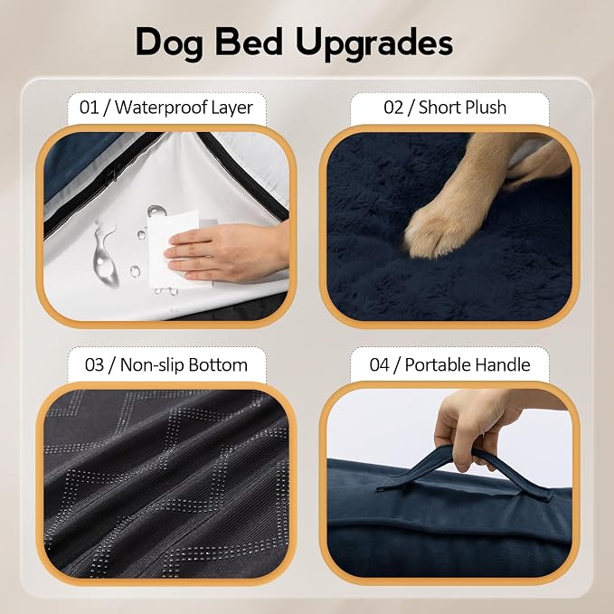 Large Orthopedic Dog Bed with Sides XXL Dog Beds with Removable Washable Cover - Image 5