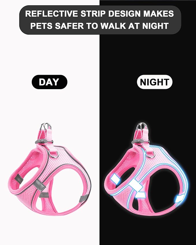 L Black Soft Mesh Dog Harness and Leash Set, No Escape Puppy Harnesses - Image 3