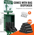 VEVOR Dog Waste Station with Hand Wash Bottle, 11.5 Gallons Pet Waste Bin with - Image 3