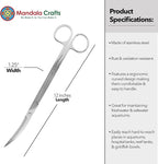 Mandala Crafts 12 Inches Silver Stainless Steel Curved Aquarium Scissors - Image 3
