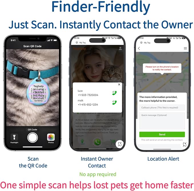 Smart QR Code Cat ID Tag – Free Forever Online Profile, No Subscription Pet - Image 4