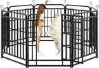 Dog Fence Outdoor 8 Piece Panels 32" Height, Square Steel Pipe by Committedtobetterpetlife