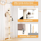 PETEPELA Floor to Ceiling Cat Tree, Cat Tower 5-Tier Height Adjustable - Image 5