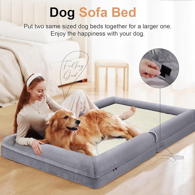 Large Dog Bed Orthopedic Washable: Jumbo Dog Bed Bolster Extra Large Dogs Egg - Image 3