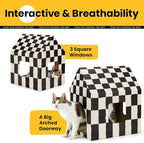 Cardboard Cat House with Scratch Pad & Catnip, Cat Play Scratching House - Image 2