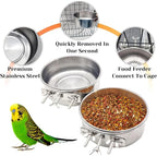 PINVNBY 2pcs Stainless Steel Bird Bowl Feeding Dish Cups - Image 3