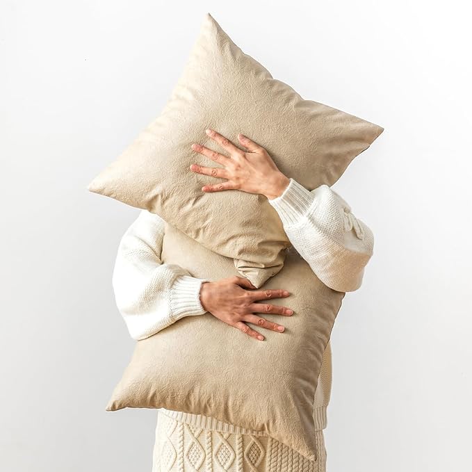 Faux Leather Pillow Covers, for Home Decor Outdoor Waterproof Pet Hair by GEGELICA