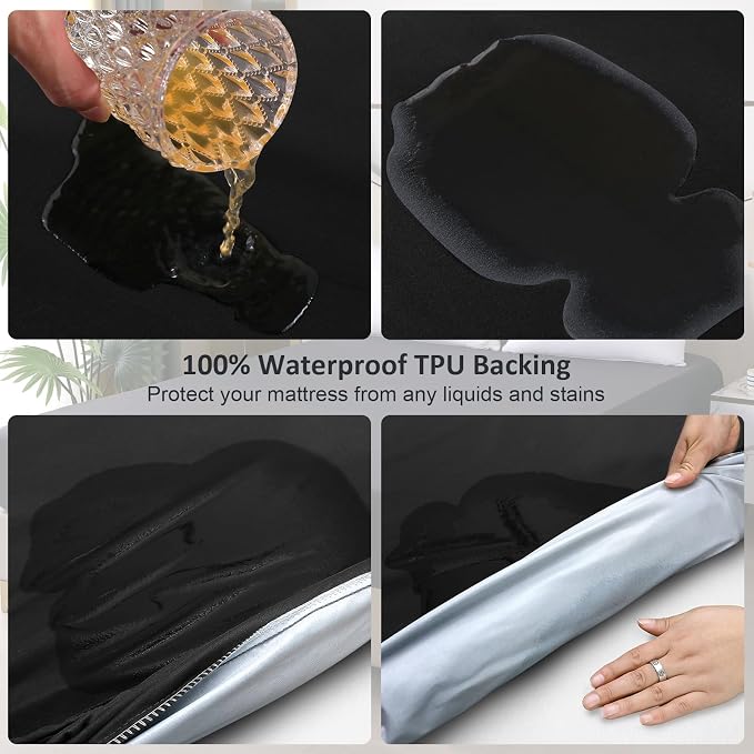 Waterproof Mattress Protector King Size, Fitted Sheet Style Breathable Mattress - Image 3