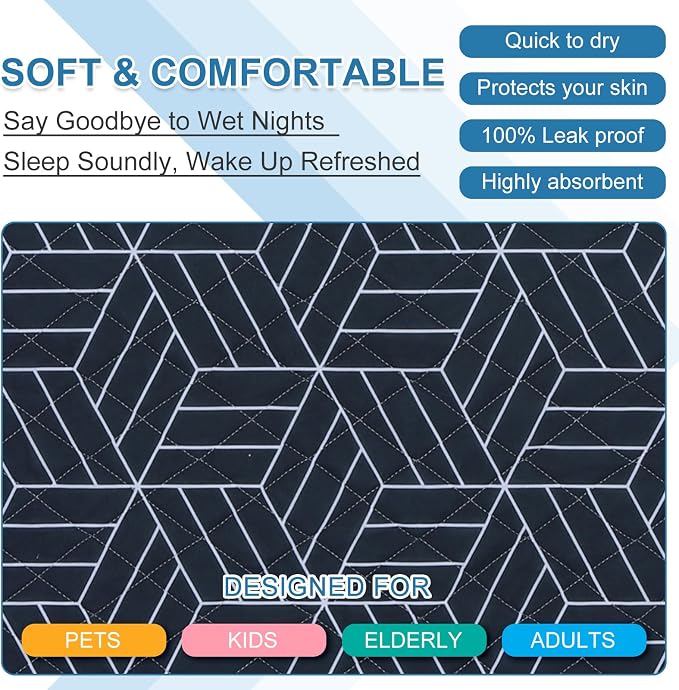 OUTCREATOR® Washable Bed Pads 34" x 76", Incontinence Mattress Protector - Image 5
