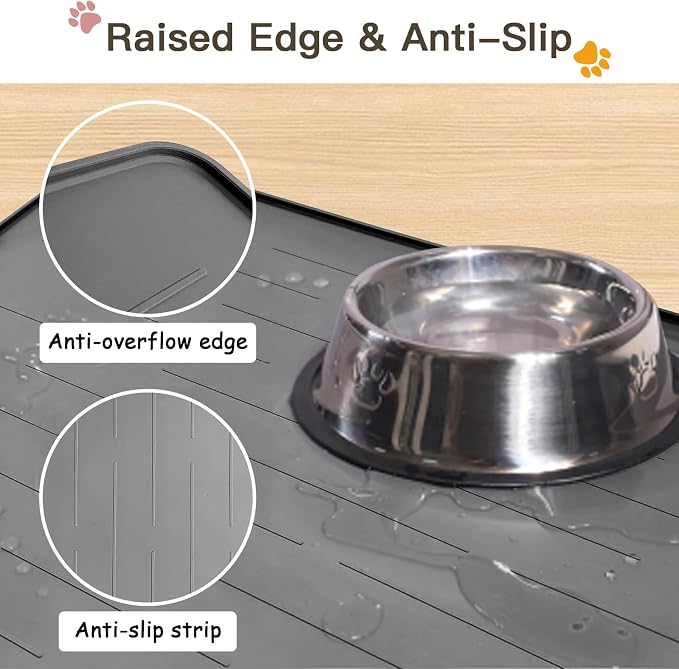 Largest Dog Food Mat, 39.5"x29.5" Silicone Dog and Cat Mat - Image 5