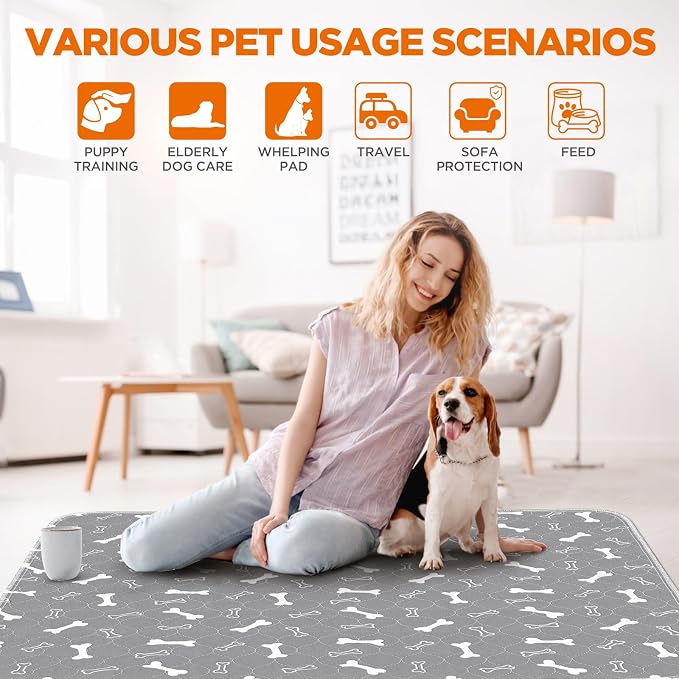 Washable Pee Pads for Dogs Large 54" x 54" 2-Pack Reusable Puppy Pads Pet - Image 4