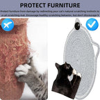 Cat Scratcher Mat, Natural Cotton Rope Cat Scratching Pad, 16.9'' Round Cat - Image 6