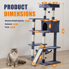 Sweetcrispy 63 inch Cat Tree Tower, Large Multi Level Cat Climbing Tower - Image 2