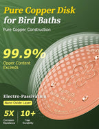 Mellbree 3-Pack Bird Bath Copper Disk, 0.6mm Reinforced 99.99% Pure Copper - Image 4