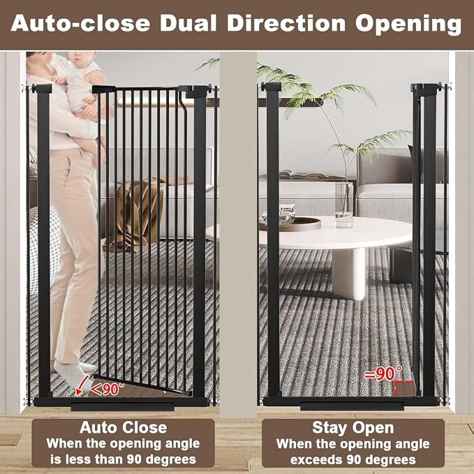 Fairy Baby 51.18" Extra Tall Pet Cat Gate, 48.5"-56.2" Extra Wide Baby Gate - Image 5