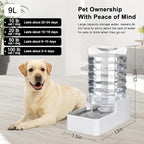 Automatic Dog Water Dispenser: White 9L Stainless Steel Gravity Feeder - Image 3