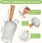 XBX Cat Litter Scoop with Holder – Metal Mesh Litter Scooper, Wooden Handle - Image 5