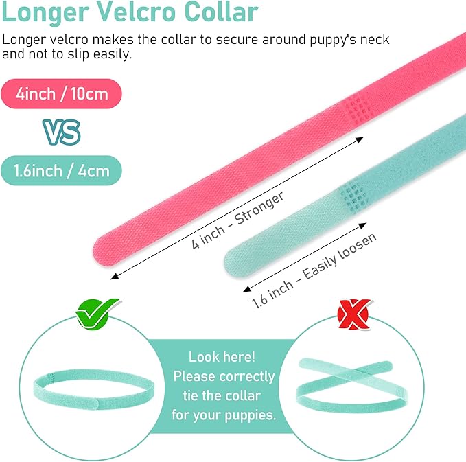 GAMUDA 15Pcs Newborn Puppy Collars, Super Soft Nylon Adjustable Whelping ID - Image 4