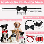 KOOLMOX Pink Bow Tie for Dogs, Formal Dog Bowtie - Image 2