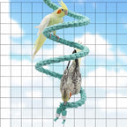 Dnoifne 59 Inch Spiral Rope Perch, Bird Cage Stand Pole Accessory, Climbing Toy - Image 2