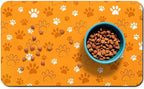 Dog Food Mat, Absorbent Water Bowl Mats Cat Pet Feeding Placemats Orange 16 * by Zoeeya