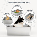 Kirecoo Stainless Steel Cat Litter Box, Large Metal High Sided Cat Pan Box - Image 6