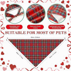 Weewooday 50 Pcs Valentine's & St. Patrick's Day Dog Bandanas Bulk Red & Green - Image 3