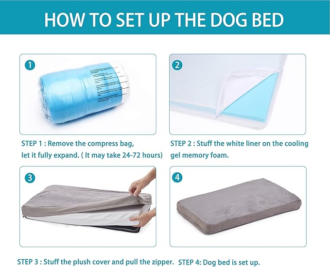 Orthopedic Memory Foam Dog Bed for Large Dogs, Cooling Dog Beds -Waterproof Pet - Image 5