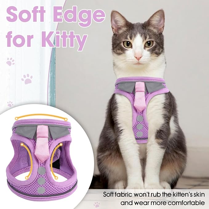 Cat Harness and Leash Set for Walking Escape Proof, Soft Adjustable Kitten - Image 4
