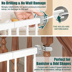 keny 51" Extra Tall Pet Gate, 29.7"-46" Wide Adjustable Cat Gate - Image 5