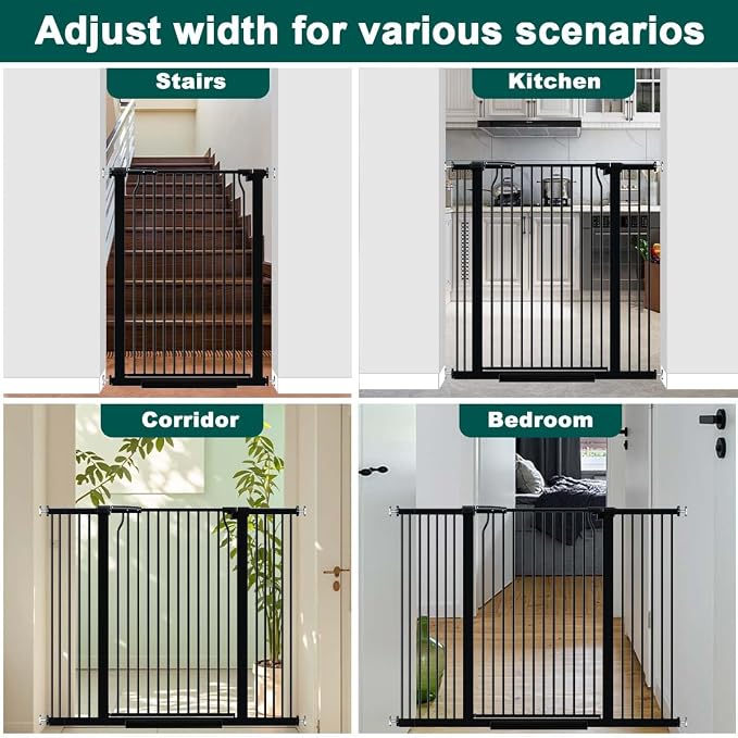Fairy Baby 40.5" Extra Tall Baby Gate No Drill, 54.8"-60.2" Extra Wide Dog Pet - Image 7