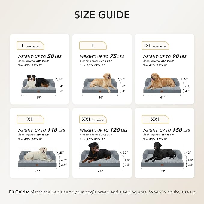 Orthopedic Dog Beds for Extra Large Dogs, Waterproof Egg Crate Foam XL Dog Bed - Image 5