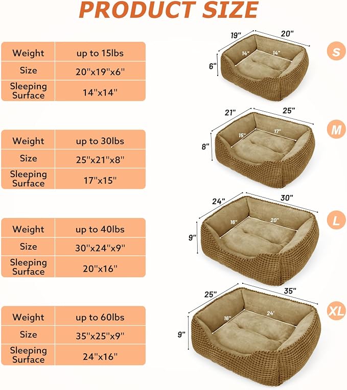MIXJOY Dog Beds for Medium Dogs Washable, Rectangle Pet Bed Medium Size Dog - Image 6