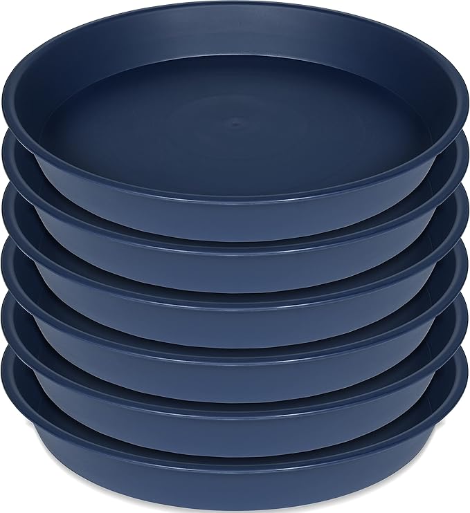 6 Pack Plant Saucer Drainage Tray, Plastic Plant Water Tray, 6 inch Flower by Bleuhome