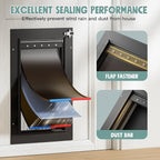 All Aluminum Cat Door Interior Door Black 3 Flaps, - Image 2