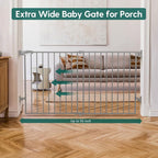 Babelio 31.5-55" No Bottom Bar Baby Gate Extra Wide, 2-in-1 Auto Close Dog Gate - Image 2