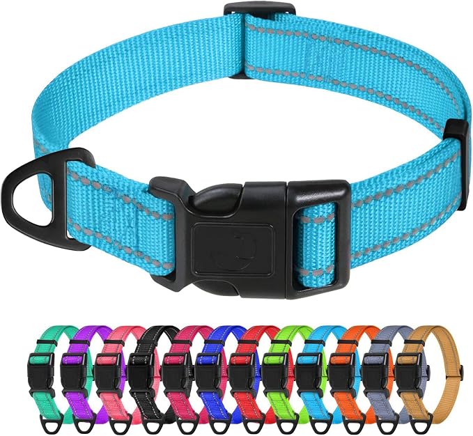TagME Reflective Nylon Dog Collars, Adjustable Classic Pet Collar by TagME